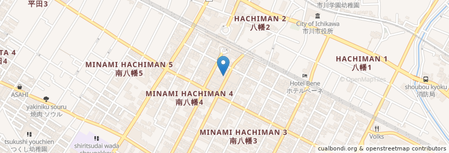 Mapa de ubicacion de ミスタードーナツ en Japon, Préfecture De Chiba, 市川市.