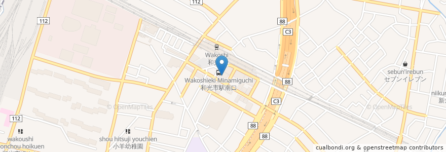 Mapa de ubicacion de ミスタードーナツ en اليابان, 埼玉県, 和光市.