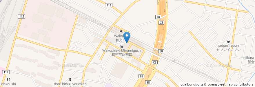 Mapa de ubicacion de 日本橋亭 en Japón, Prefectura De Saitama, 和光市.