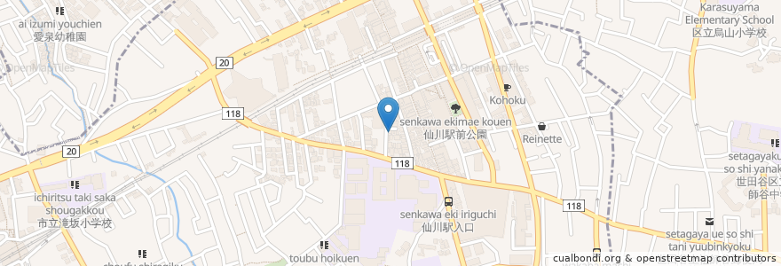 Mapa de ubicacion de 仙川町クリニック en Japan, Tokyo, Chofu.