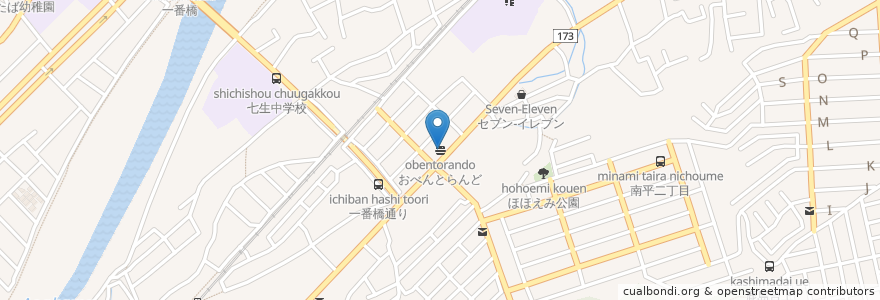 Mapa de ubicacion de おべんとらんど en 日本, 東京都, 日野市.