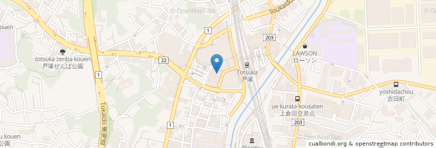 Mapa de ubicacion de わたみん家 en 日本, 神奈川縣, 横滨市, 戸塚区.