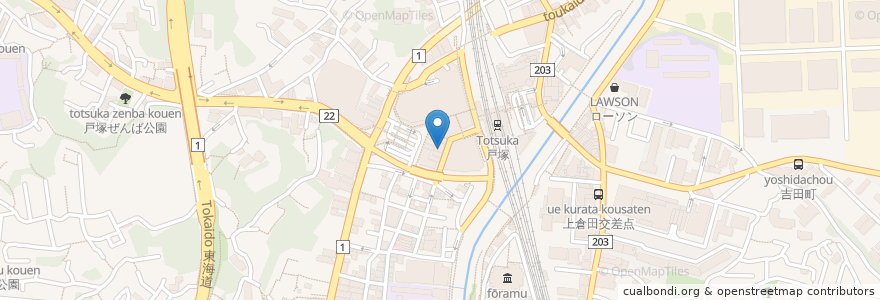 Mapa de ubicacion de 三菱東京UFJ銀行 en 일본, 가나가와현, 요코하마시, 戸塚区.