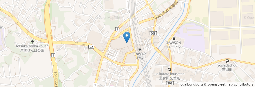 Mapa de ubicacion de マクドナルド en Japan, Präfektur Kanagawa, Yokohama, 戸塚区.