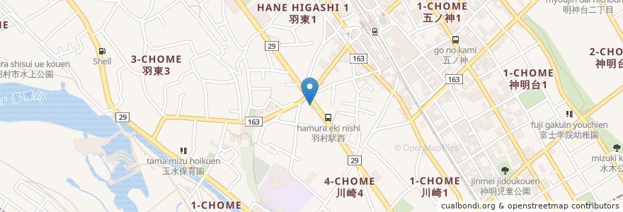 Mapa de ubicacion de 横浜家系 おか家 en Japon, Tokyo, 羽村市.
