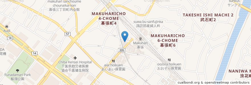 Mapa de ubicacion de 千葉信用金庫 en Япония, Тиба, 千葉市, 花見川区.