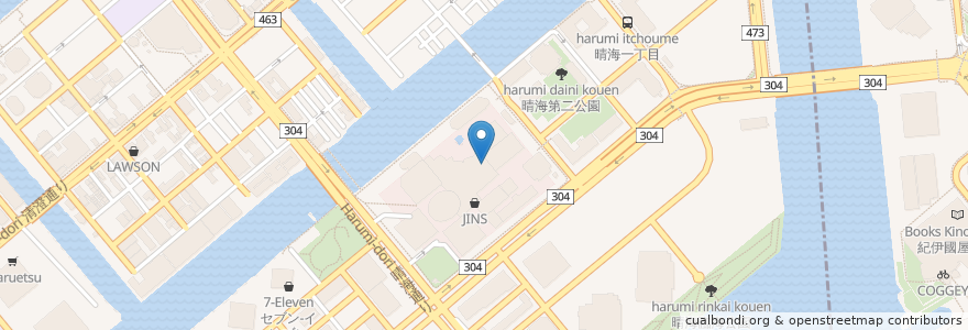 Mapa de ubicacion de 築地源ちゃん食堂 en Jepun, 東京都, 江東区, 中央区.