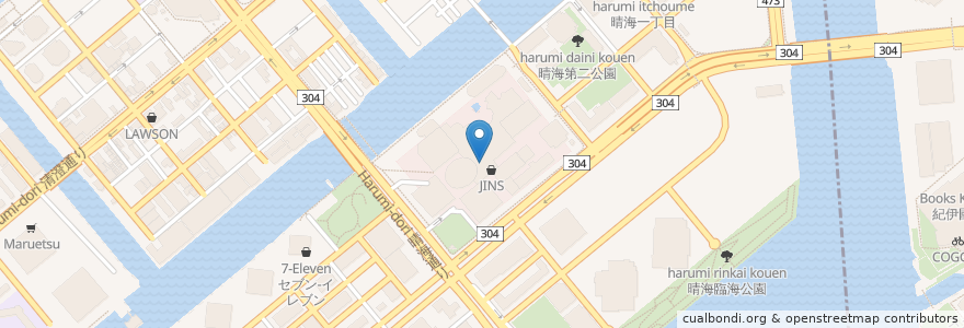 Mapa de ubicacion de 炭火焼肉トラジ en 日本, 东京都/東京都, 江東区, 中央区.