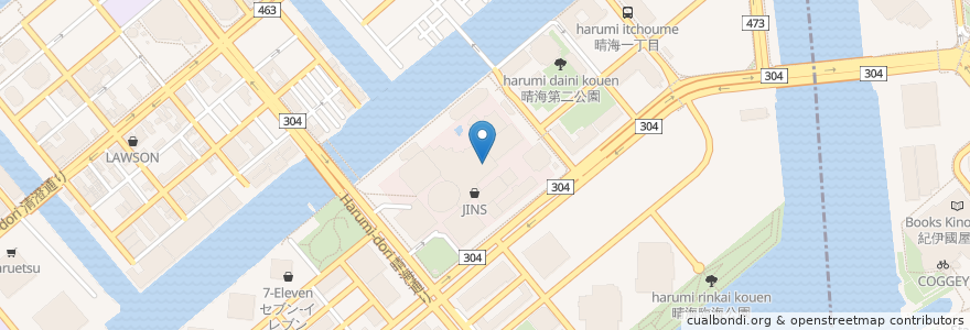 Mapa de ubicacion de インド料理・ボンベイカフェ en Japão, Tóquio, 江東区, 中央区.