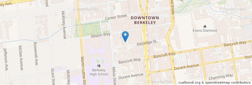 Mapa de ubicacion de Dharma College en United States, California, Alameda County, Berkeley.