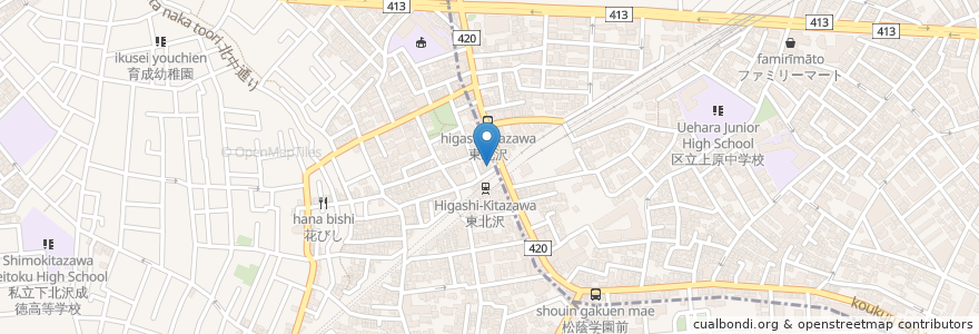 Mapa de ubicacion de みなと薬局 en Japon, Tokyo, 世田谷区, 渋谷区.