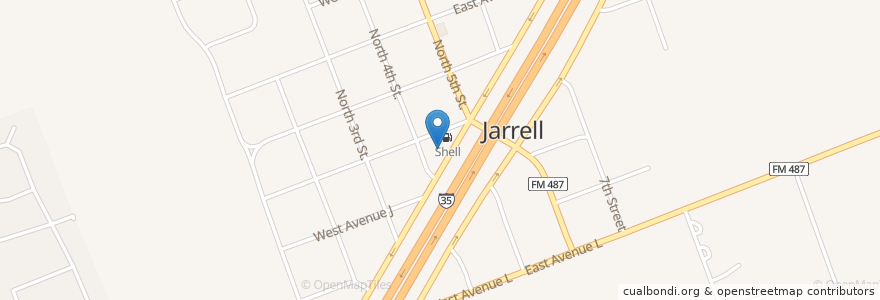 Mapa de ubicacion de Speedway Inn en 美利坚合众国/美利堅合眾國, 得克萨斯州 / 德克薩斯州 / 德薩斯州, Williamson County, Jarrell.