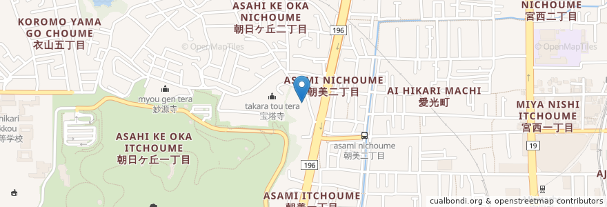 Mapa de ubicacion de 真光寺 en 日本, 愛媛県, 松山市.