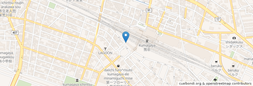 Mapa de ubicacion de 熊谷駅前交番 南口派出所 en Jepun, 埼玉県, 熊谷市.