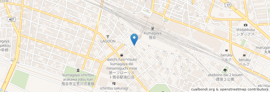 Mapa de ubicacion de トヨタレンタリース埼玉 en اليابان, 埼玉県, 熊谷市.