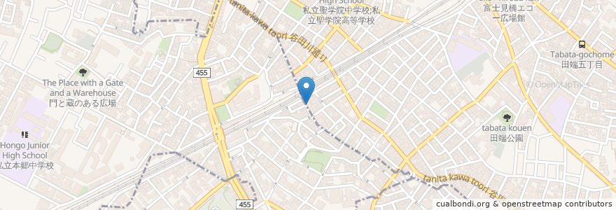 Mapa de ubicacion de 家庭料理 お蝶 en Jepun, 東京都, 北区.