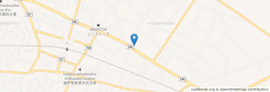 Mapa de ubicacion de デニーズ en ژاپن, 神奈川県, 秦野市.