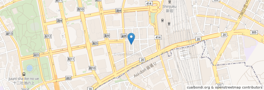 Mapa de ubicacion de 段々屋 en 일본, 도쿄도, 신주쿠.
