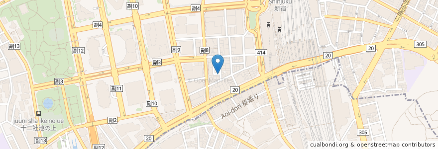 Mapa de ubicacion de 鉄板王国 en Japão, Tóquio, 新宿区.