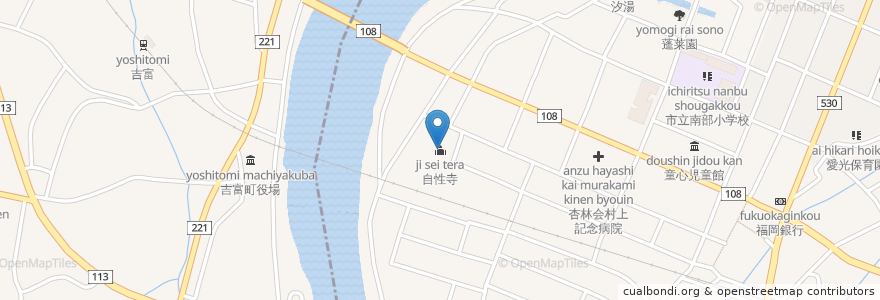 Mapa de ubicacion de 自性寺 en اليابان, 大分県, 中津市, 吉富町.
