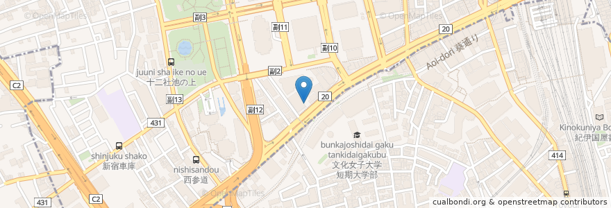 Mapa de ubicacion de カプリチョーサ en 日本, 东京都/東京都, 新宿区/新宿區, 渋谷区.