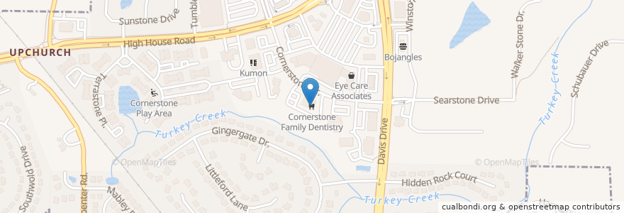 Mapa de ubicacion de Cornerstone Family Dentistry en Vereinigte Staaten Von Amerika, Nord-Carolina, Wake County, Cary.
