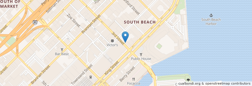 Mapa de ubicacion de SBC Pizza en Amerika Syarikat, California, San Francisco, San Francisco.