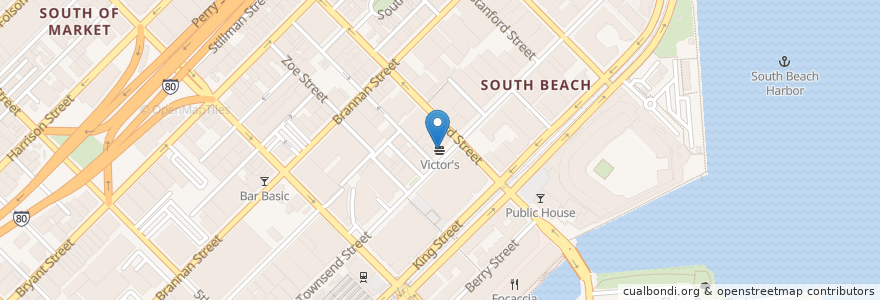 Mapa de ubicacion de Victor's en Vereinigte Staaten Von Amerika, Kalifornien, San Francisco, San Francisco.