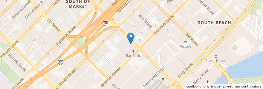 Mapa de ubicacion de Fringale en United States, California, San Francisco, San Francisco.