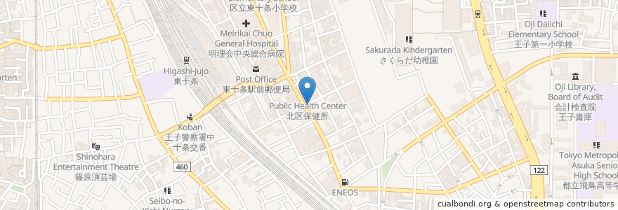 Mapa de ubicacion de 麺処ほん田 en Japón, Tokio, Kita.