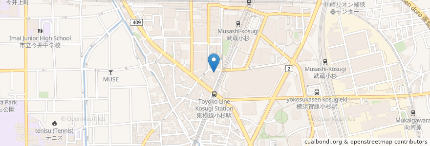 Mapa de ubicacion de FITCARE DEPOT en Japonya, 神奈川県, 川崎市, 中原区.