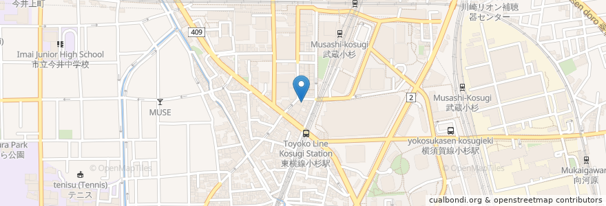 Mapa de ubicacion de 大戸屋 en Japonya, 神奈川県, 川崎市, 中原区.