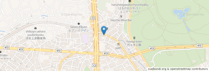 Mapa de ubicacion de フレッシュネスバーガー en 日本, 東京都, 渋谷区.