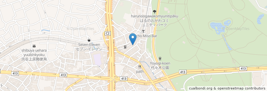 Mapa de ubicacion de 八幡湯 en Japon, Tokyo, 渋谷区.