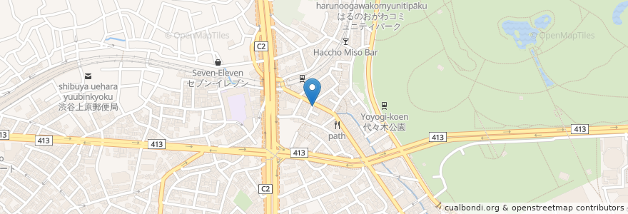 Mapa de ubicacion de 丸屋（そば） en Japon, Tokyo, 渋谷区.