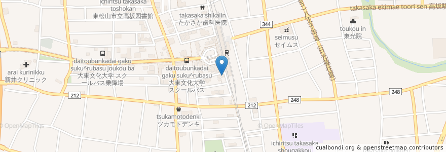 Mapa de ubicacion de ぎょうざの満州 en 日本, 埼玉県, 東松山市.