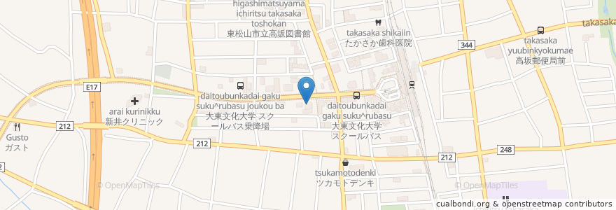 Mapa de ubicacion de バーミヤン en 日本, 埼玉県, 東松山市.