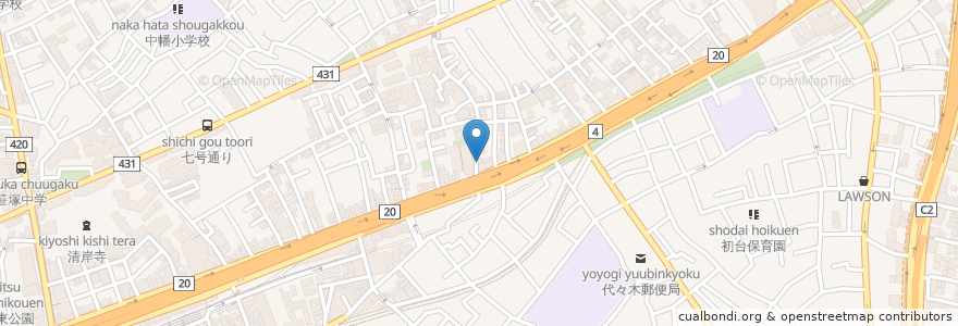 Mapa de ubicacion de こむらと en 日本, 东京都/東京都, 渋谷区.