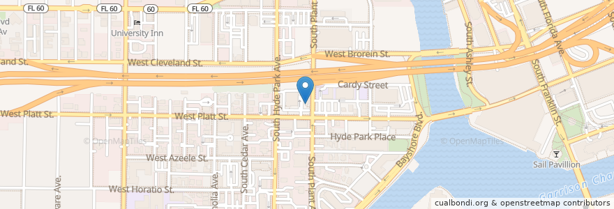 Mapa de ubicacion de The UPS Store en Amerika Birleşik Devletleri, Florida, Hillsborough County, Tampa.