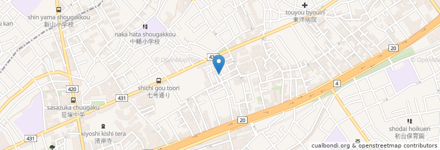 Mapa de ubicacion de 観音湯 en Japan, Tokyo, Shibuya.