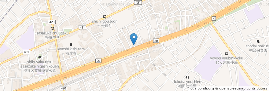 Mapa de ubicacion de 後藤歯科 en Japan, Tokyo, Shibuya.