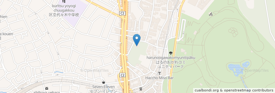 Mapa de ubicacion de 代々木八幡宮 en Jepun, 東京都, 渋谷区.