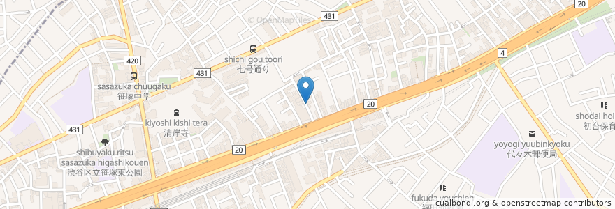 Mapa de ubicacion de ミツヤ薬局 en Japan, 東京都, 渋谷区.
