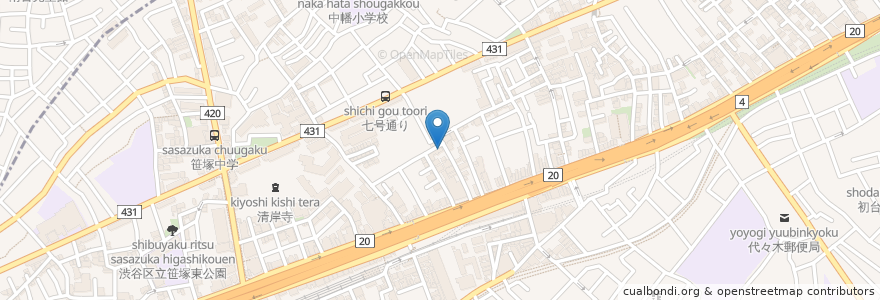 Mapa de ubicacion de 天理教本義分教会 en اليابان, 東京都, 渋谷区.