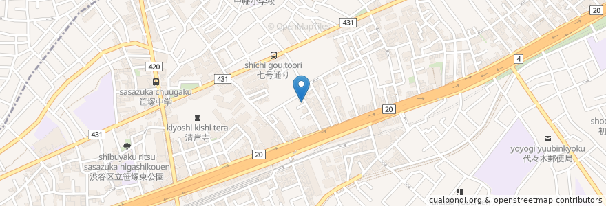 Mapa de ubicacion de みなみ耳鼻咽喉科 en 日本, 东京都/東京都, 渋谷区.