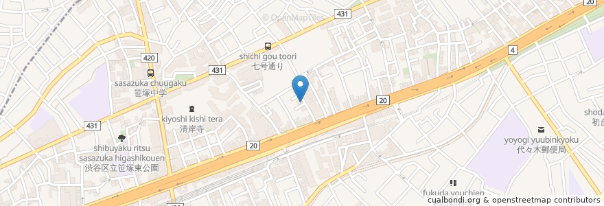 Mapa de ubicacion de クォール薬局 en Japon, Tokyo, 渋谷区.