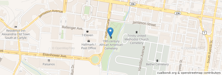 Mapa de ubicacion de 19th century African American Cemetery en 미국, 버지니아, Alexandria.