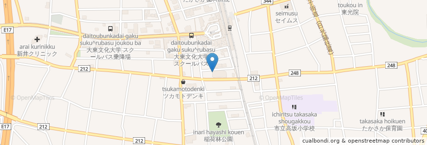 Mapa de ubicacion de 東和銀行ATM en Japão, 埼玉県, 東松山市.