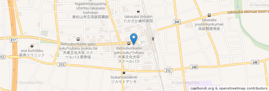 Mapa de ubicacion de 埼玉縣信用金庫ATM en 日本, 埼玉県, 東松山市.