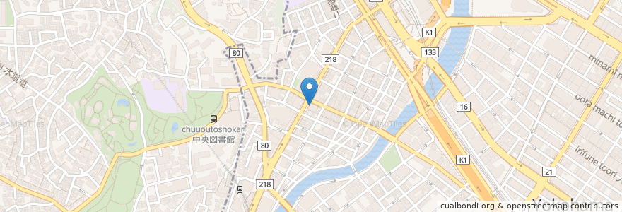 Mapa de ubicacion de 野毛ゴールデン en Japon, Préfecture De Kanagawa, 横浜市, 中区, 西区.